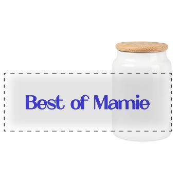GRANNY. MOTHER's DAY. HAPPY BIRTHDAY GRANNY. I LOVE YOU - Panoramic Cookie Jar with Wooden Lid - white - Front