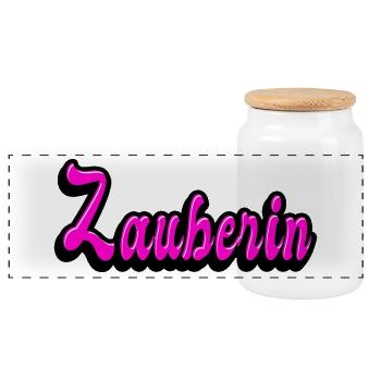 Zauberin Design - Panorama Keksdose mit Holzdeckel - Weiß - Vorne