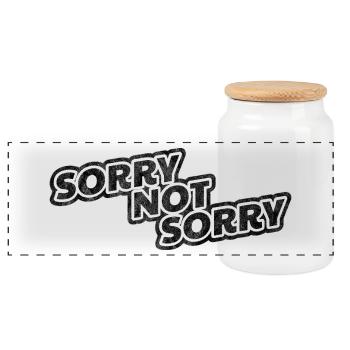Sorry Not Sorry Gift Shirt saying - Panoramic Cookie Jar with Wooden Lid - white - Front