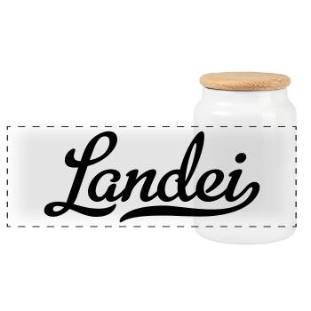 landei - Panorama Keksdose mit Holzdeckel - Weiß - Vorne