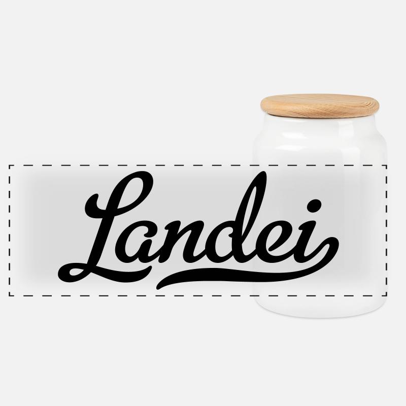 landei - Panorama Keksdose mit Holzdeckel - Weiß