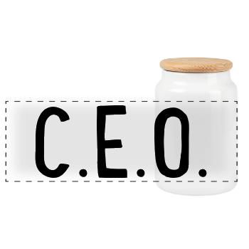 CEO - Panorama Keksdose mit Holzdeckel - Weiß - Vorne