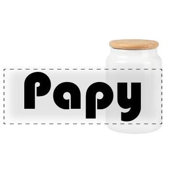 PAPA. FÊTE DES PÈRES. BONNE FÊTE PAPA. BONNE FÊTE. - Boîte à biscuits avec couvercle en bois - blanc - Devant