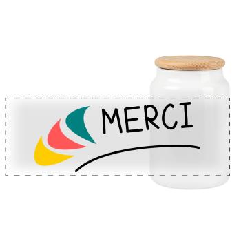 THANK YOU. MISTRESS. MASTER - Panoramic Cookie Jar with Wooden Lid - white - Front