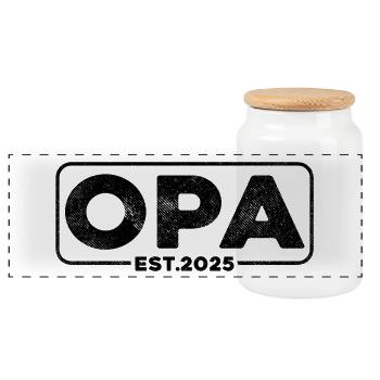 Opa 2025 - Panorama Keksdose mit Holzdeckel - Weiß - Vorne