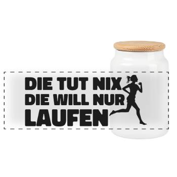 Runner Sport Running Gift - Boîte à biscuits avec couvercle en bois - blanc - Devant