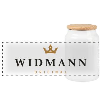 Widmann Original family logo - Panoramic Cookie Jar with Wooden Lid - white - Front
