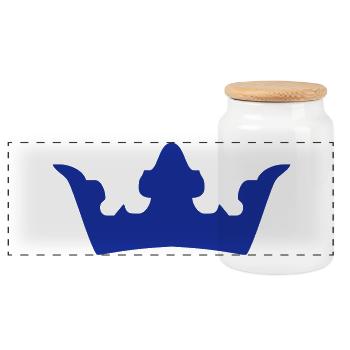 crown - Panoramic Cookie Jar with Wooden Lid - white - Front