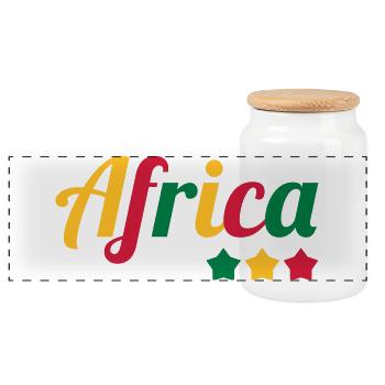 Africa / African / Afrika / Afrikaner - Panorama Keksdose mit Holzdeckel - Weiß - Vorne