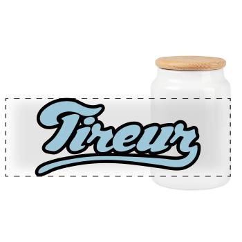 Tireur pétanque flex - Boîte à biscuits avec couvercle en bois - blanc - Devant