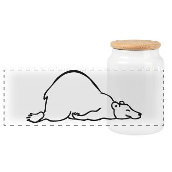 Sleeping bear | Sleeping Bear - Panoramic Cookie Jar with Wooden Lid - white - Front