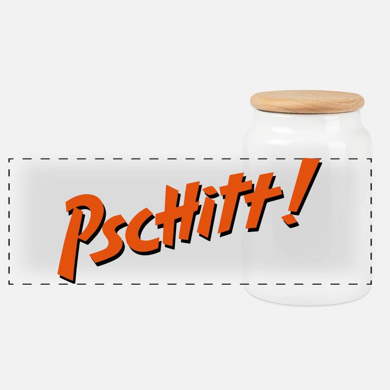 Pschitt Orange - Panoramic Cookie Jar with Wooden Lid - white