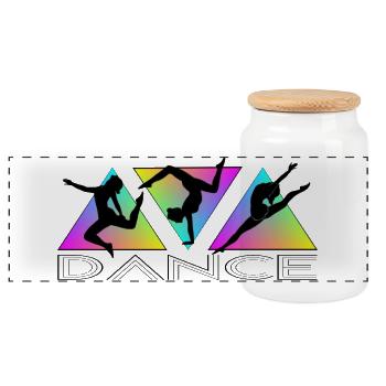 Danser - Boîte à biscuits avec couvercle en bois - blanc - Devant