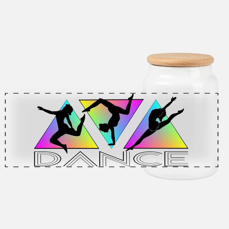 Dance - Panorama Keksdose mit Holzdeckel - Weiß