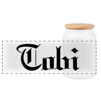 Tobi - Panorama Keksdose mit Holzdeckel - Weiß - Vorne