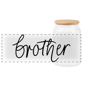 Frère - Boîte à biscuits avec couvercle en bois - blanc - Devant