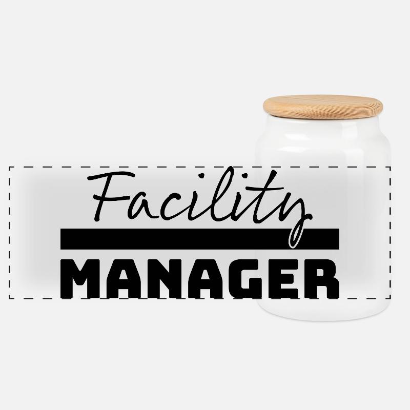 Tshirt Facility Manager schwarz - Panorama Keksdose mit Holzdeckel - Weiß
