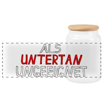 ALS UNTERTAN UNGEEIGNET - Panorama Keksdose mit Holzdeckel - Weiß - Vorne