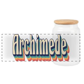 Vintage Retro Archimede T-Shirt Gift T-Shirt - Panoramic Cookie Jar with Wooden Lid - white - Front
