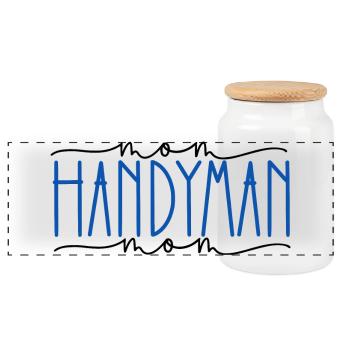 Handwerker stolze Mama süßes Geschenk - Panorama Keksdose mit Holzdeckel - Weiß - Vorne