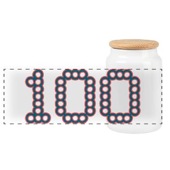 100. 100 YEARS. 100th ANNIVERSARY. BIRTHDAY 100 - Panoramic Cookie Jar with Wooden Lid - white - Front