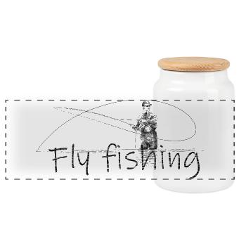 Fly fishing - Panorama Keksdose mit Holzdeckel - Weiß - Vorne