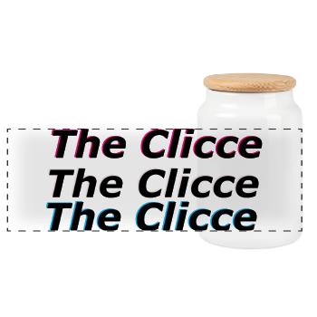 TheClicc Desing (Nouveau) - Boîte à biscuits avec couvercle en bois - blanc - Devant