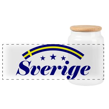 Suède Drapeau Sverige - Boîte à biscuits avec couvercle en bois - blanc - Devant