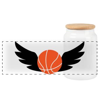Basketball / Basketball / Basktet-Ball / Sports - Panoramic Cookie Jar with Wooden Lid - white - Front