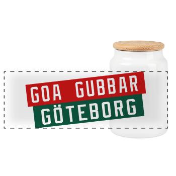 Göteborg Goa Gubbar - Panorama Keksdose mit Holzdeckel - Weiß - Vorne