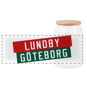 Lund contre les Bannières de Göteborg - Boîte à biscuits avec couvercle en bois - blanc - Devant