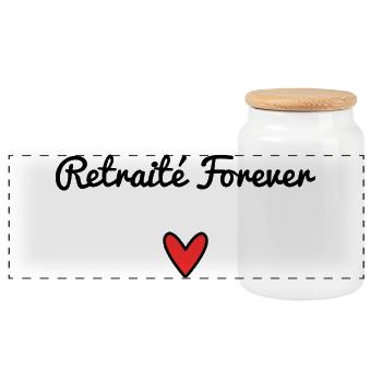 RETRAITE. RETRAITEE. COEUR. BONNE RETRAITE - Boîte à biscuits avec couvercle en bois - blanc - Devant