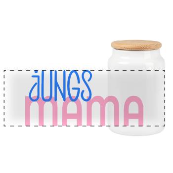 Boys Mom Mother's Day - Panoramic Cookie Jar with Wooden Lid - white - Front