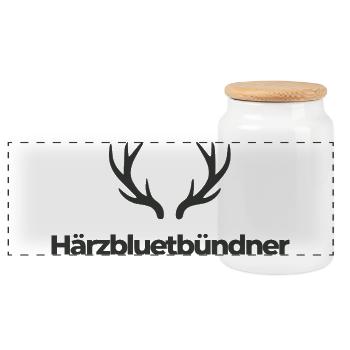 Härzbluetbündner - Panoramic Cookie Jar with Wooden Lid - white - Front