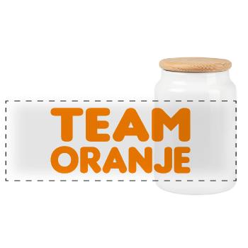 Team Oranje - Nederland - Netherlands Niederlande - Panorama Keksdose mit Holzdeckel - Weiß - Vorne
