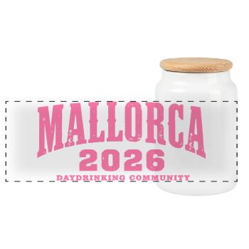 Malle 2026 Daydrinking Community - Panoramic Cookie Jar with Wooden Lid - white - Front