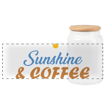 Sunshine & Coffee Strandvibes Sommer Sonne Geschen - Panorama Keksdose mit Holzdeckel - Weiß - Vorne