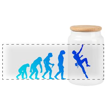 Geschenkidee für eine Bouldererin mit Felsklettern - Panorama Keksdose mit Holzdeckel - Weiß - Vorne