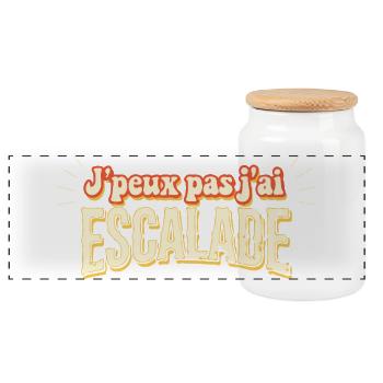 J'peux pas j'ai Escalade - Boîte à biscuits avec couvercle en bois - blanc - Devant