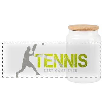 Tennis Best Game Ever Vintage Design für Trainer - Panorama Keksdose mit Holzdeckel - Weiß - Vorne