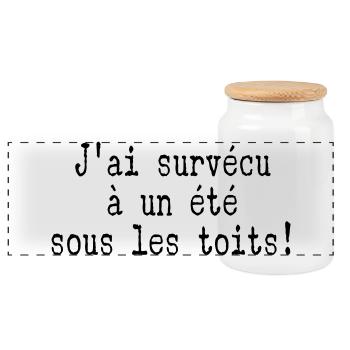 survécu Été Toits - Boîte à biscuits avec couvercle en bois - blanc - Devant
