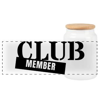 Club Member - Verein Mitglied Team Party Gruppe - Panorama Keksdose mit Holzdeckel - Weiß - Vorne
