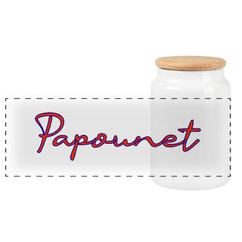 PAPOUNET. BONNE FÊTE PAPA. PAPA. FÊTE DES PÈRES - Boîte à biscuits avec couvercle en bois - blanc - Devant