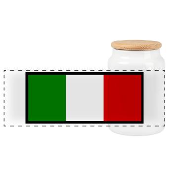 Italy Italian flag flag gift - Panoramic Cookie Jar with Wooden Lid - white - Front