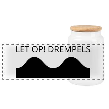 Laissez op Drempels noir - Boîte à biscuits avec couvercle en bois - blanc - Devant