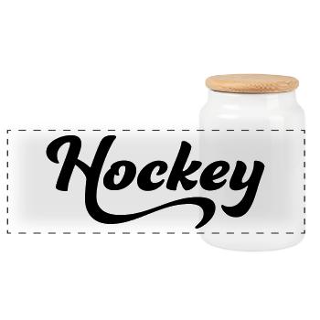Hockey - Panorama Keksdose mit Holzdeckel - Weiß - Vorne