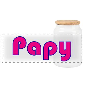 PAPY. FÊTE DES PÈRES. BONNE FÊTE PAPY. JE T'AIME. - Boîte à biscuits avec couvercle en bois - blanc - Devant