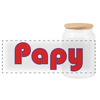 BONNE FÊTE PAPA. PAPA. FÊTE DES PÈRES. PÈRE - Boîte à biscuits avec couvercle en bois - blanc - Devant