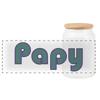 PAPOU. PAPA. FÊTE DES PÈRES. BONNE FÊTE PAPA - Boîte à biscuits avec couvercle en bois - blanc - Devant