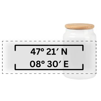 Coordinates Kreis 3 Zurich Minimalist - Panoramic Cookie Jar with Wooden Lid - white - Front